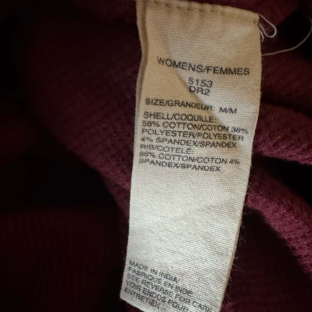 Woolrich Fairmont waffle knit long sleeve dress Burgundy color Size Medium - Picture 8 of 10